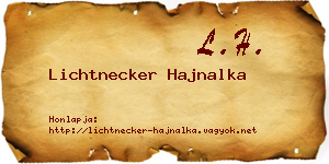 Lichtnecker Hajnalka névjegykártya